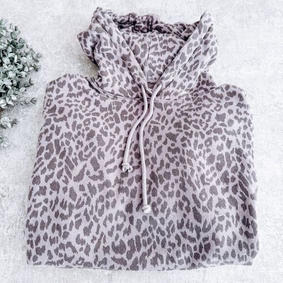 American Eagle Purple Leopard Print Oversized Hoodie Size XS - Picture 1 of 9